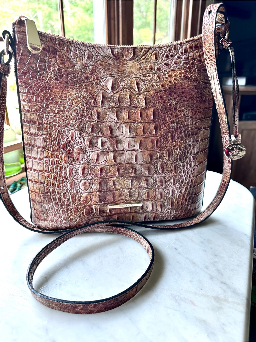 Brahmin Katie Embossed Leather Crossbody Bag